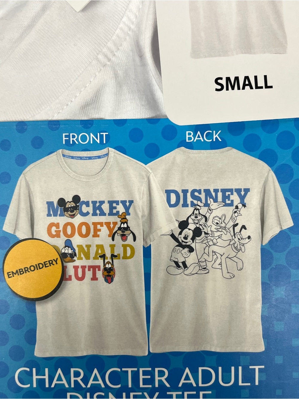 Disney Character Adult Tee with Multicolor Character Names